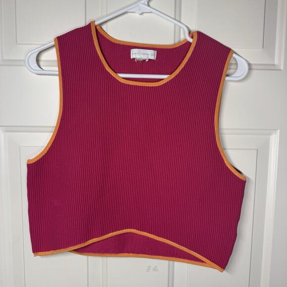 House of Harlow 1960 Tops - House of Harlow 1960 Tank Top Womens Medium Pink Orange Cropped Ribbed Y2K